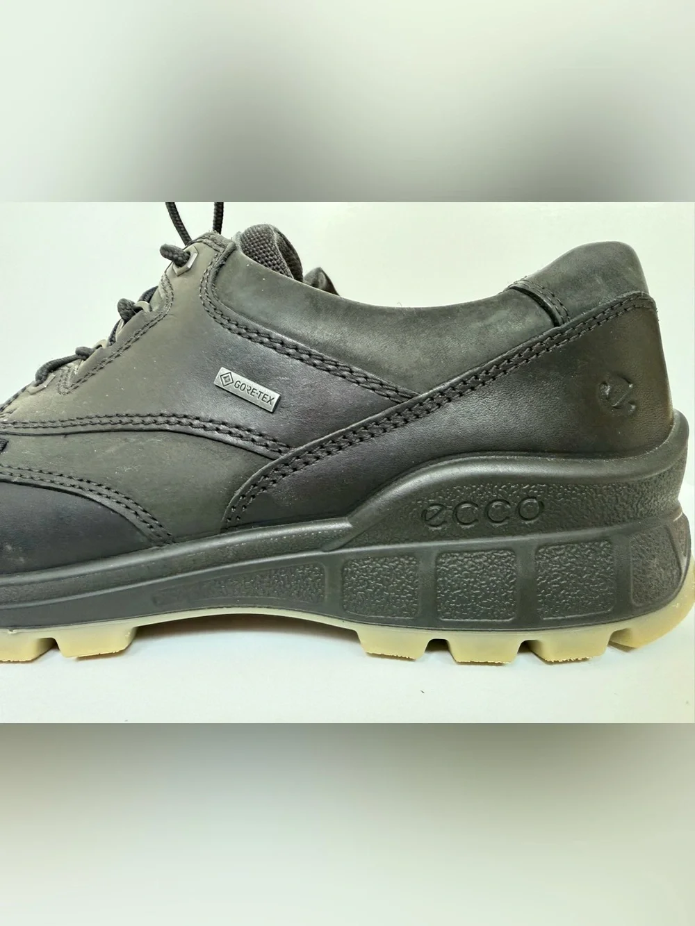 ECCO Track Gore-Tex Men’s Leather Walking Shoes Black EU 46 US 12-12.5 Waterproo